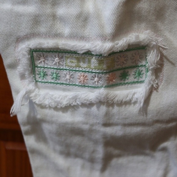 Major Damage White Embroidered Vintage Mom Jeans 32 Soft Pastel 80s/90s High Ris - Picture 8 of 16